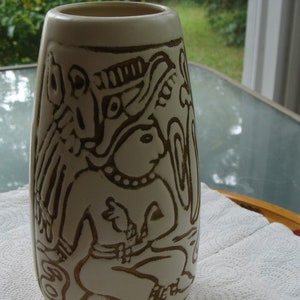 Vintage Tiki/Mayan/Inca/Aztec Hand Thrown Mug Vase