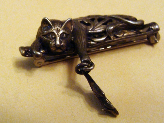 Vintage Sterling Jezlaine Articulated Cat & Mouse… - image 3