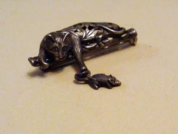 Vintage Sterling Jezlaine Articulated Cat & Mouse… - image 7