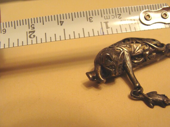 Vintage Sterling Jezlaine Articulated Cat & Mouse… - image 4