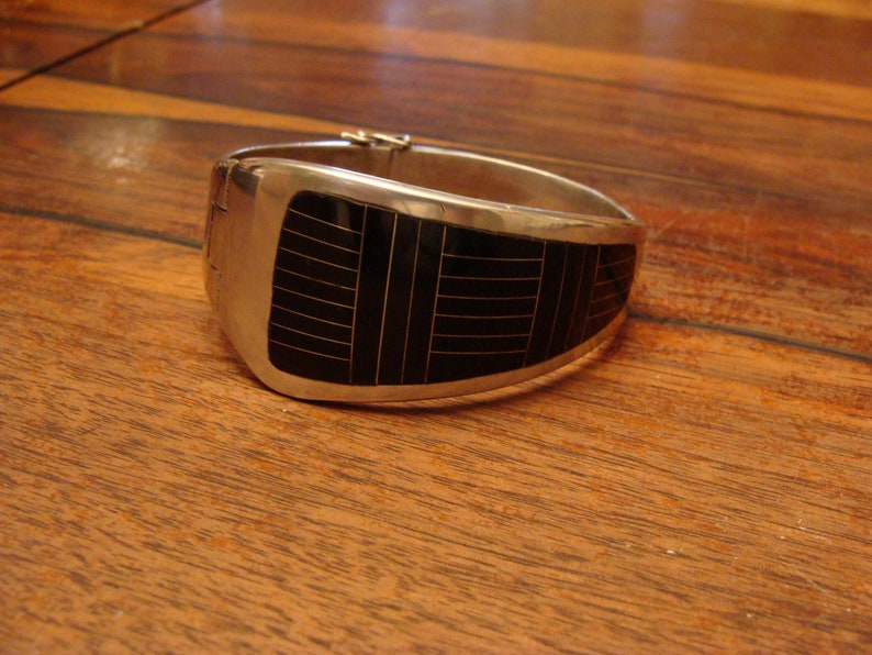 Modernist Sterling Silver Bracelet Double Hinged Top Quality Taxco Mexico 85 grams
