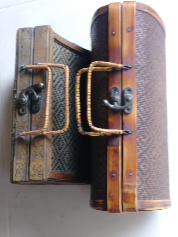 Pair Wooden Purses