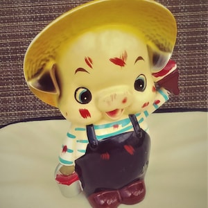 Mid Century Ceramic Piggy Bank 1960&#39;s Japan rare example