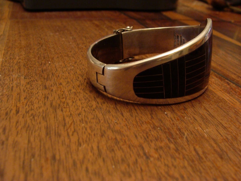 Modernist Sterling Silver Bracelet Double Hinged Top Quality Taxco Mexico 85 grams