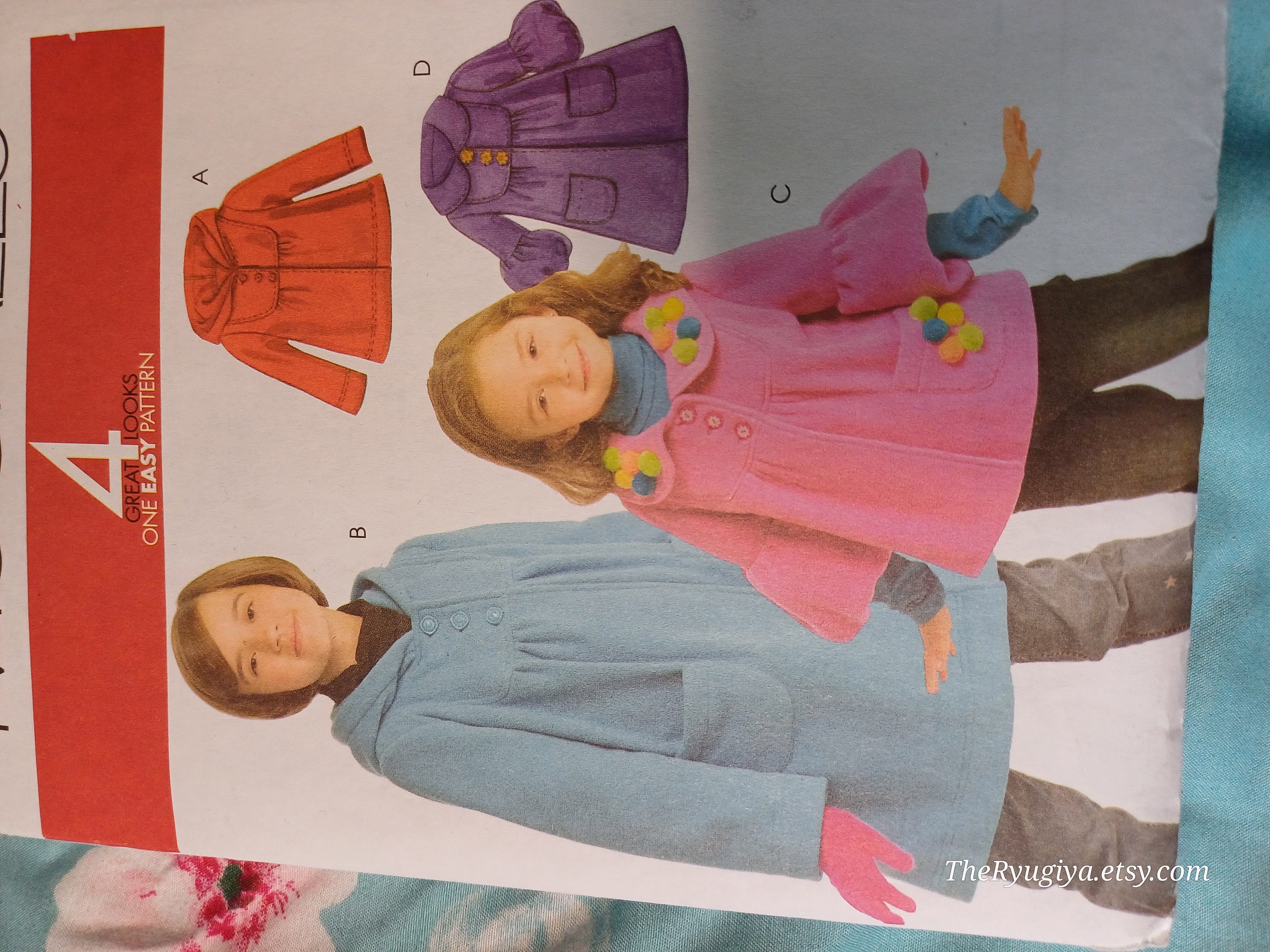 Mccall's M5743 Children's Coat Vintage Sewing Pattern: Hooded