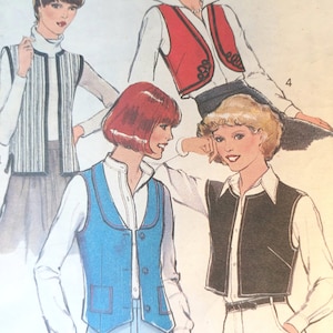 Style Sewing Pattern 1983 - Size 14, Bust 36&quot;, Women&#39;s Vest, 1977s, 70s Fashion Sewing Pattern, Vintage Style, 4 Styles, Custom