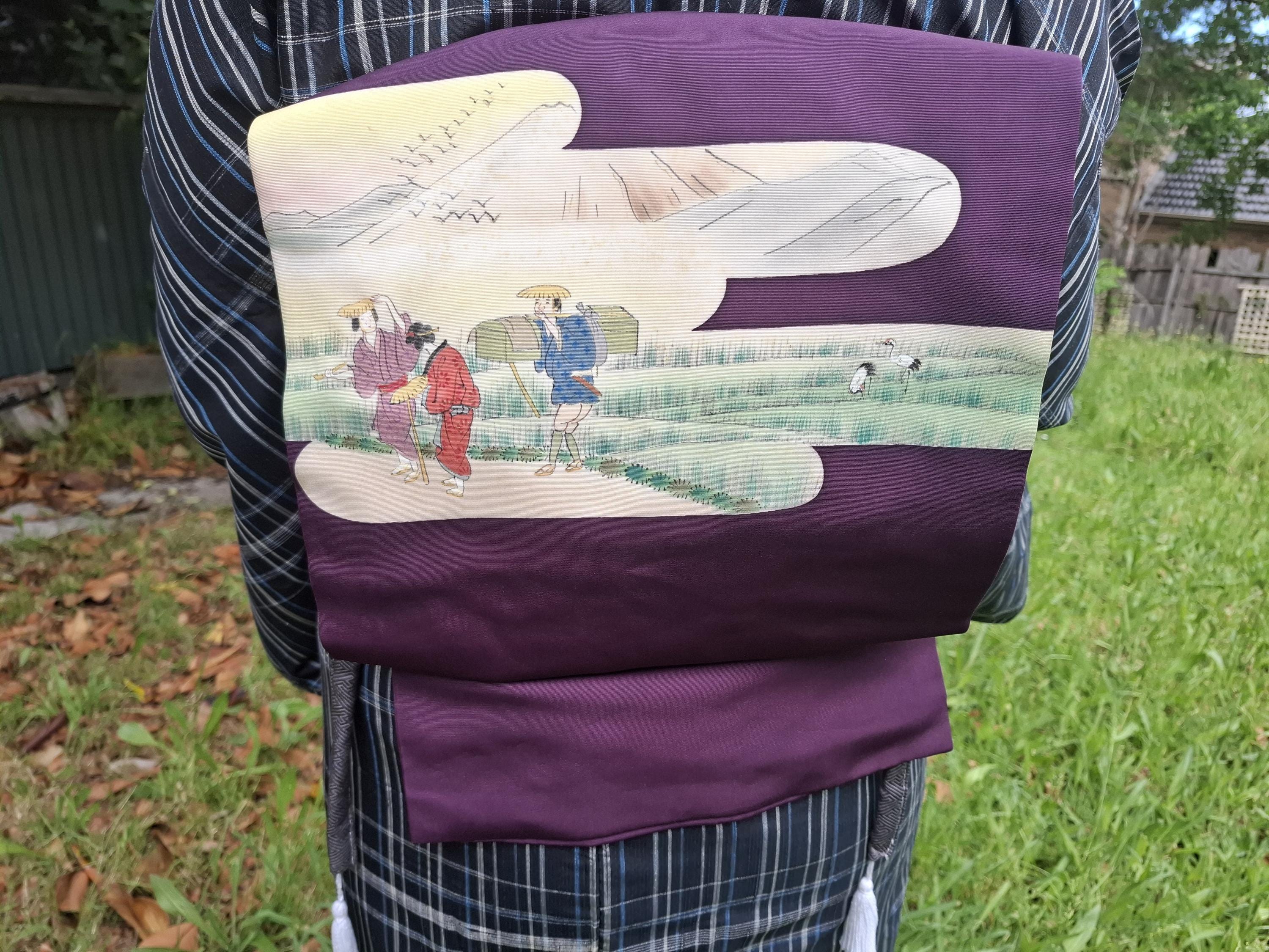 アンティーク名古屋帯　上質　刺繍の花模様　正絹　No.1-28 アンティーク名古屋帯 上質 刺繍の花模様 正絹 No.1-28