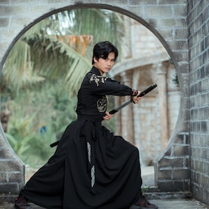 Custom Hakama Skirt Pants: Recycled Fabric Japanese Style Mens Wear