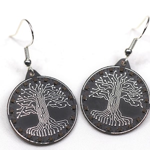 Circuit Board Tree of Life Earrings for Computer Science Geek