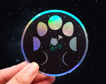 Moon Phases Holographic Sticker- 3M Reflective