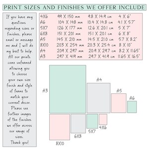 K&ouml;nnte beinhalten: Eine Tabelle mit verschiedenen Druckgr&ouml;&szlig;en und -oberfl&auml;chen, die angeboten werden. Die Tabelle enth&auml;lt Ma&szlig;e in Zoll und Zentimetern. Die Druckgr&ouml;&szlig;en sind 4x6, 4.1x5.7, 5x7, 6x8, 5.7x8.2, 8x10, 8.2x11.65 und 11.65x16.5. Die Tabelle enth&auml;lt auch die entsprechenden Ma&szlig;e in Millimetern und Zentimetern.