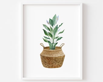 Plant illustration  unframed print|plants|plant gifts|gift ideas|home prints|home decor|botanical prints|plant pictures|hallway decor|gifts