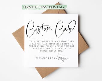 Custom Card Design with Kraft Envelope (only order if discussed)
