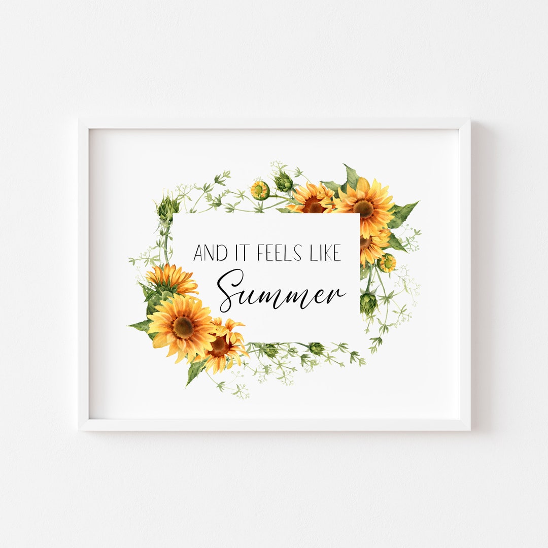 And It Feels Like Summer Landscape Sunflower Watercolour Wreath ...