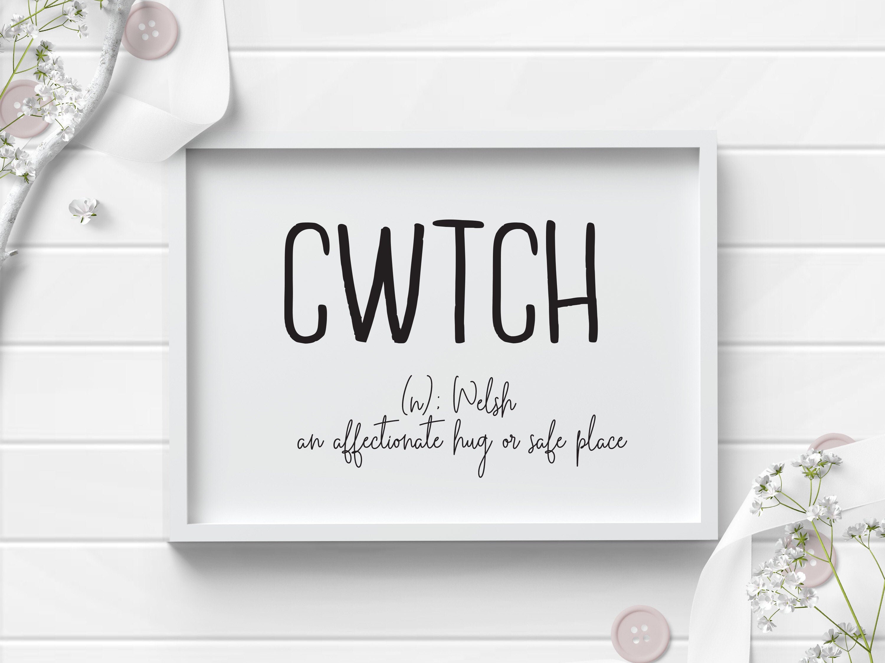 CWTCH welsh Definition Frameless Printhome Printshome Etsy