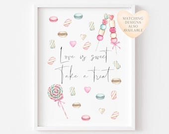 Sweet Treats Wedding Sign Watercolour Pastel Print (unframed)