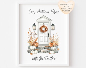 Personalised Autumn Family Name Print (unframed)