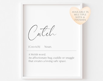 Cwtch Welsh Definition Print Unframed Home bedroom Wall Art