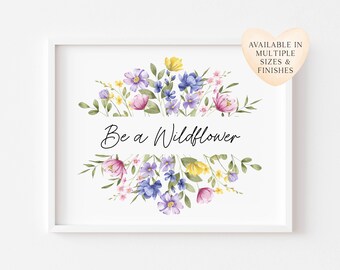 Watercolour Wildflower Landscape Print Floral Bedroom unframed wall art poster print