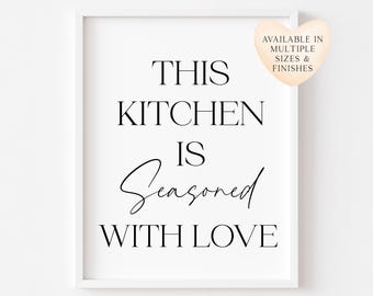 Kitchen Wall Art Print Seasoned with Love (Unframed)