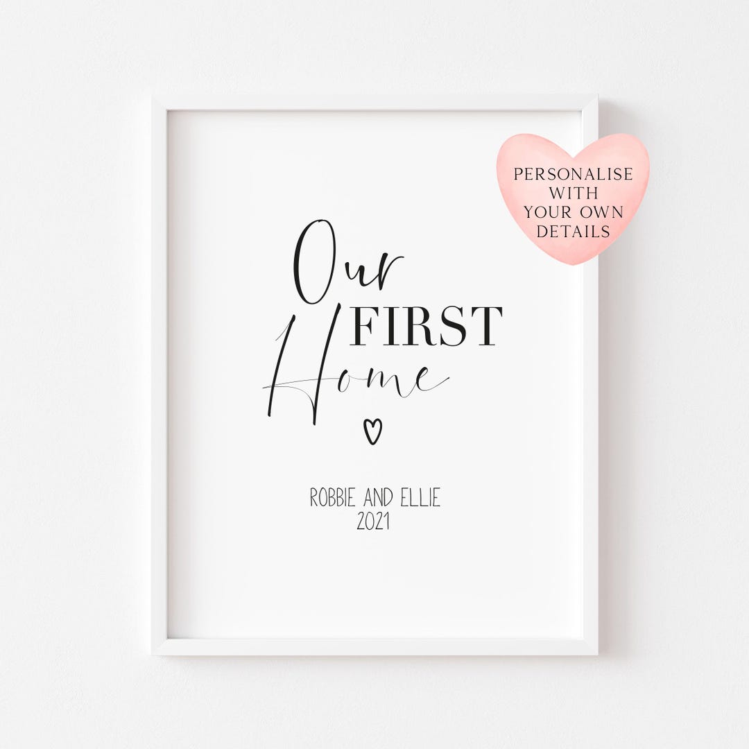 First Home Monogram Personalised First Home Print New Home Gift, Wall Art (unframed) - Etsy UK