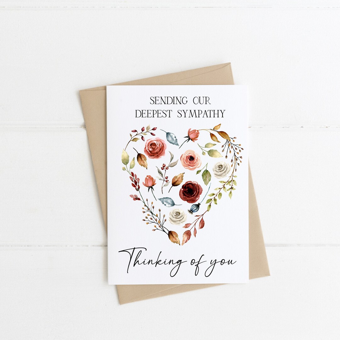 Sympathy Card, Sending You Our Deepest Sympathy, Thinking of You ...