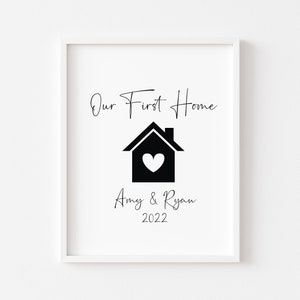 FIRST/NEW home house heart personalised unframed wall art poster print|new home|gift ideas|new home decor|couples gifts|new home gifts|