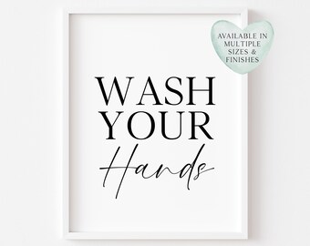 Wash Your Hands Bathroom Modern Restroom unframed wall art poster print