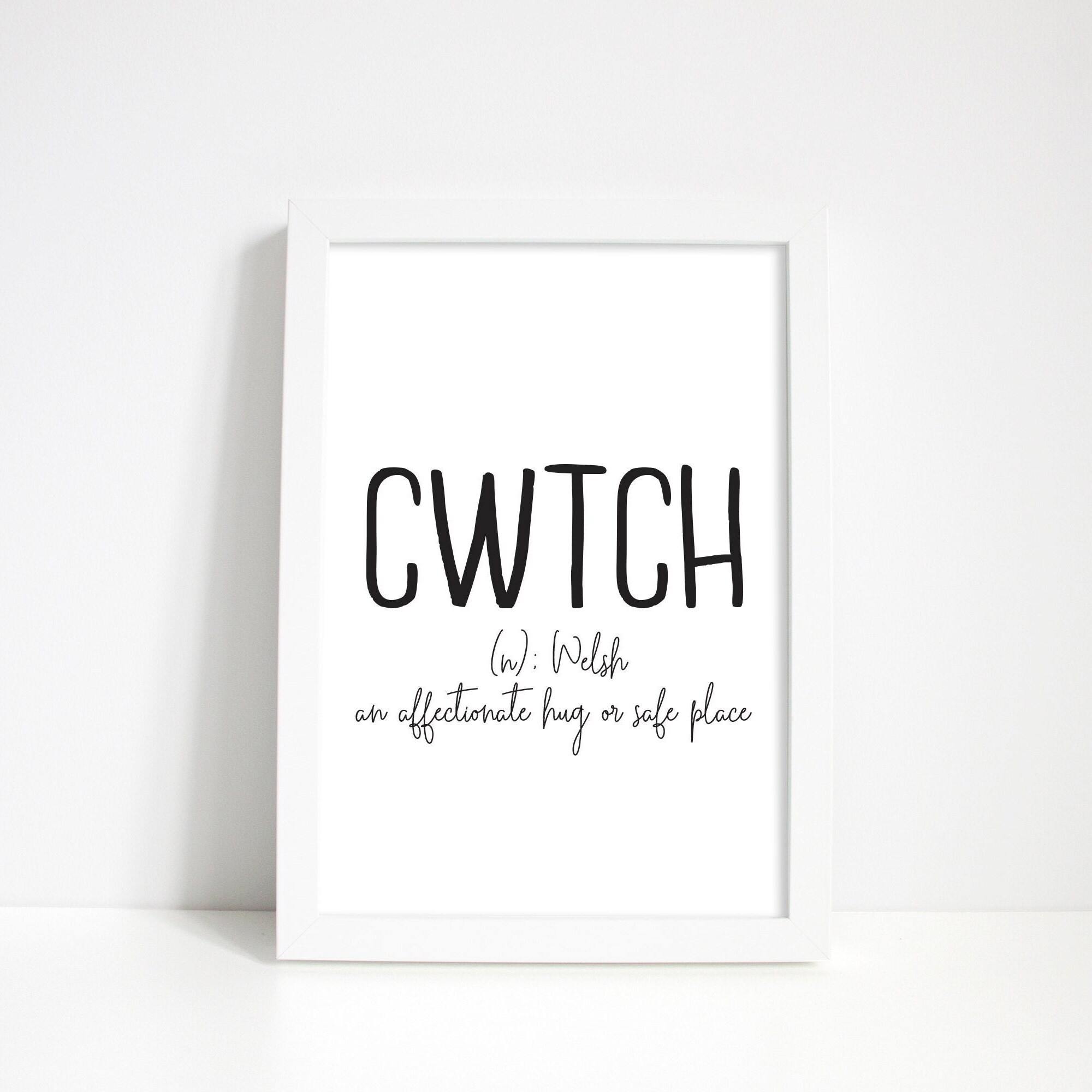 CWTCH welsh Definition Frameless Printhome Printshome Etsy