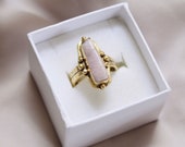 Boho Kunzite Ring Brass Ring Adjustable Size