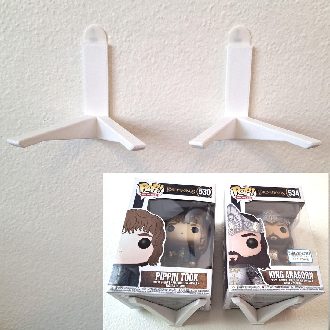 Pop Brackets Two White - Funko Pop Display Shelves / Brackets for Boxed Pops. Uses ...