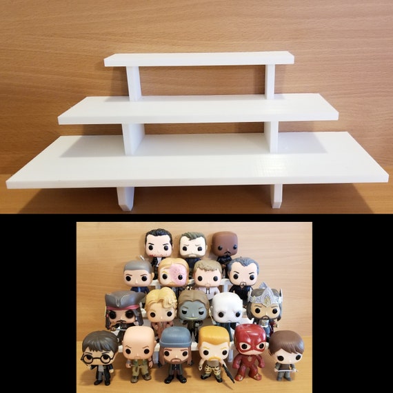 White Funko Pop Vinyl Figure Wall Display Clip Shelf for Wall Mounting With  3M Command Strip 
