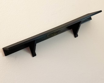 Black 12&quot; x 2&quot; Wall Shelf Uses 3M Command Adhesive Strips (Included) for Easy Mounting and Damage Free removal. No Nails or Screws Required