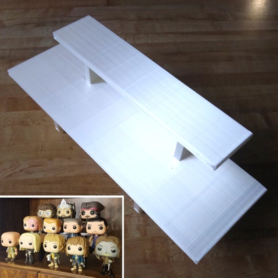 12-Inch White 2-Tier Wall Shelf & Display Riser For Figurines, Small Items - DJRV