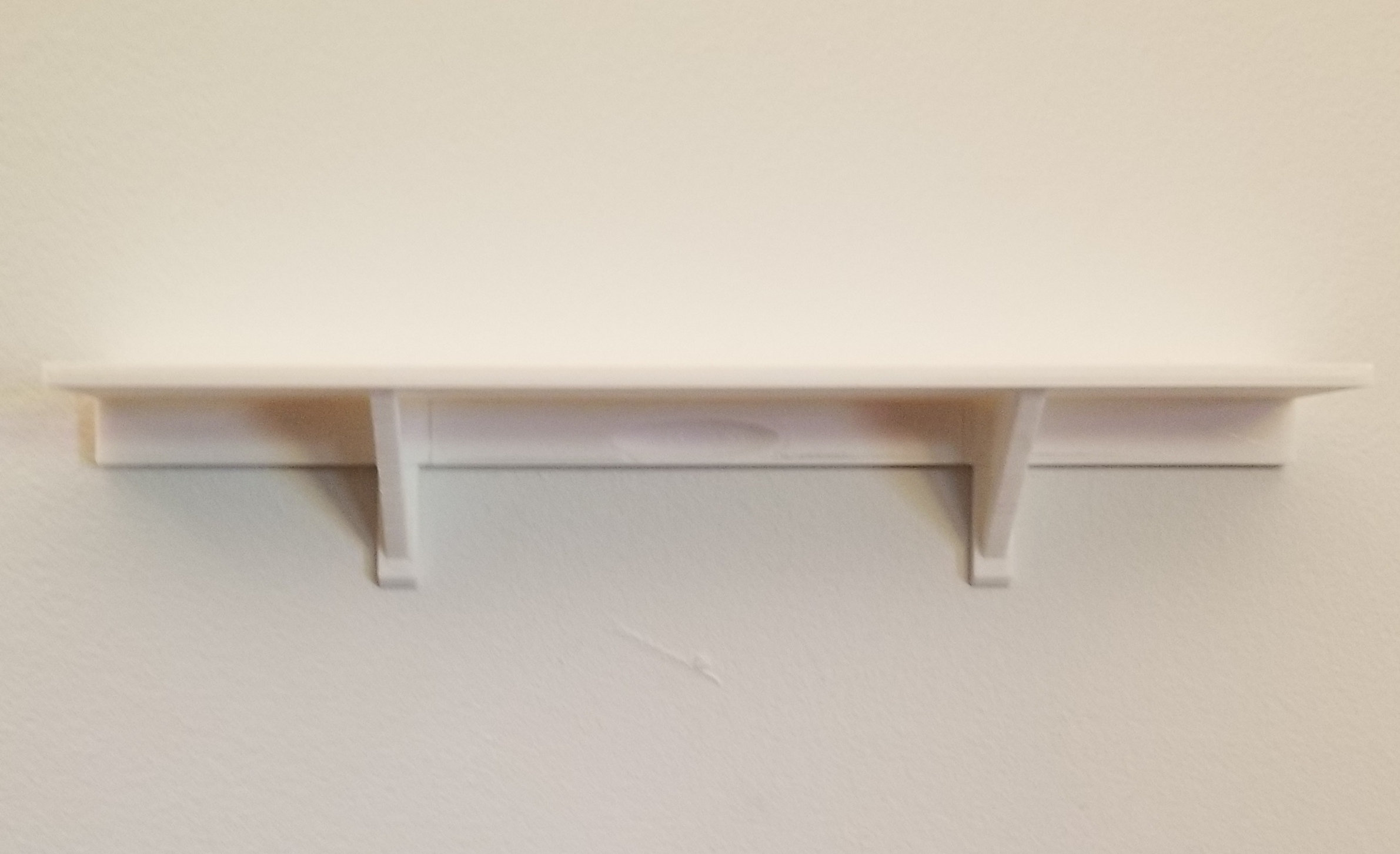 12 x 2 White Wall Shelf Easy No Hole No Nail install uses 3M Command  Strips