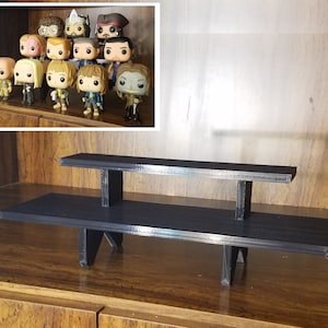 12-inch Black 2-Tier Riser Display Stand Shelf Figurine and Collectible Pops!