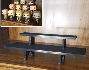 12-inch Black 2-Tier Riser Display Stand Shelf Figurine and Collectible Pops!