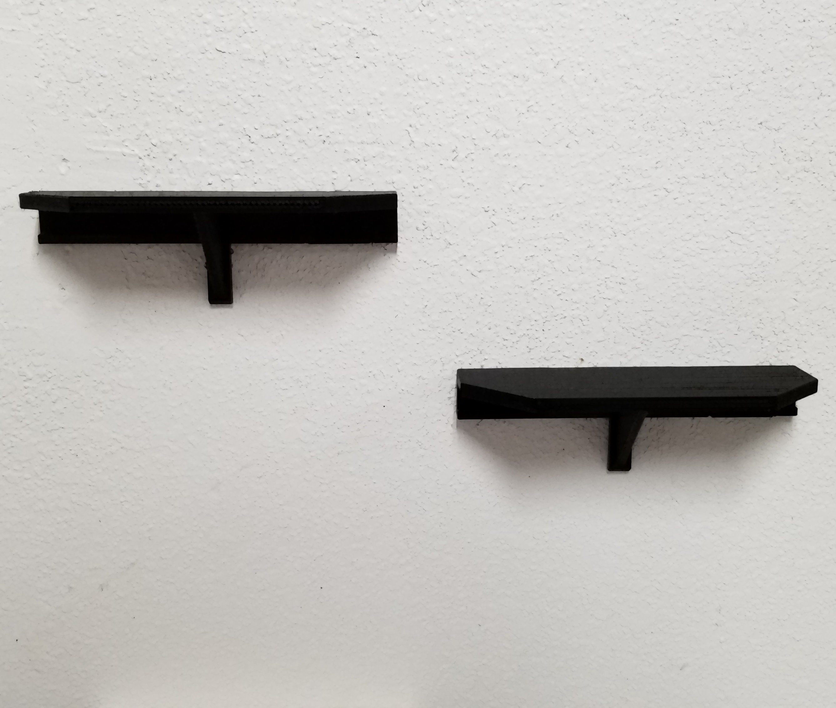 Two Small 6" x 2" Black Wall Shelves that use 3M Command Adhesive Strips (included) for Easy Mounting and Damage Free Removal Free Shipping