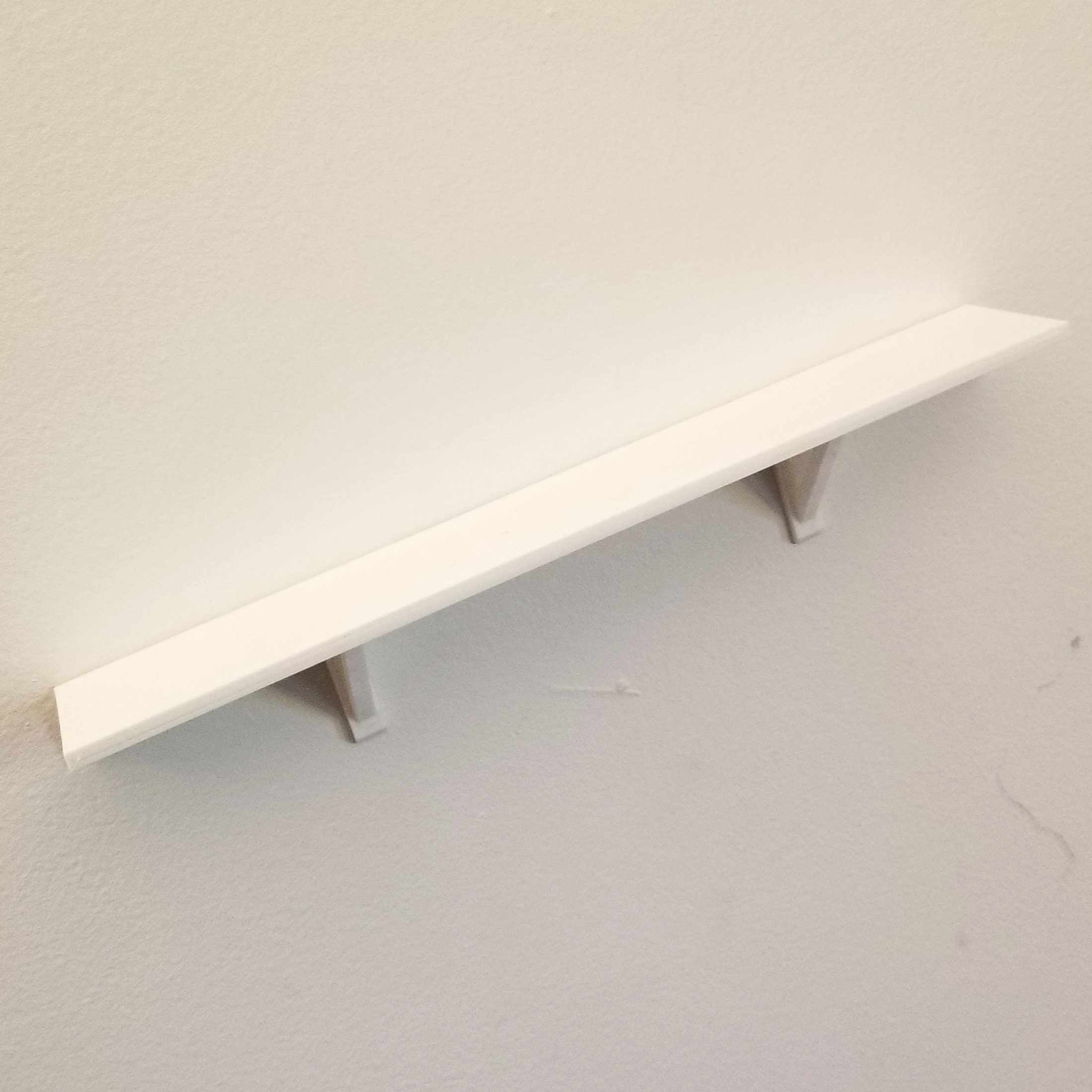 Two 6in X 2in White Wall Shelves Free Shipping These Small Wall Shelves Use  3M Command Strips for Easy Mounting and Damage Free Removal 