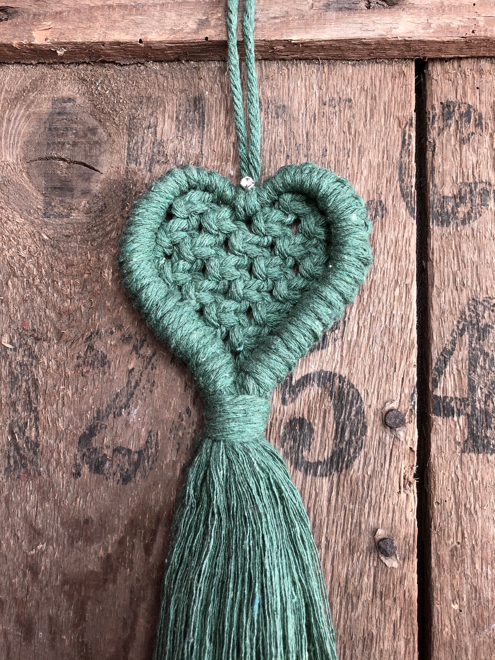 Macrame hanging heart macrame heart decoration boho rustic Etsy