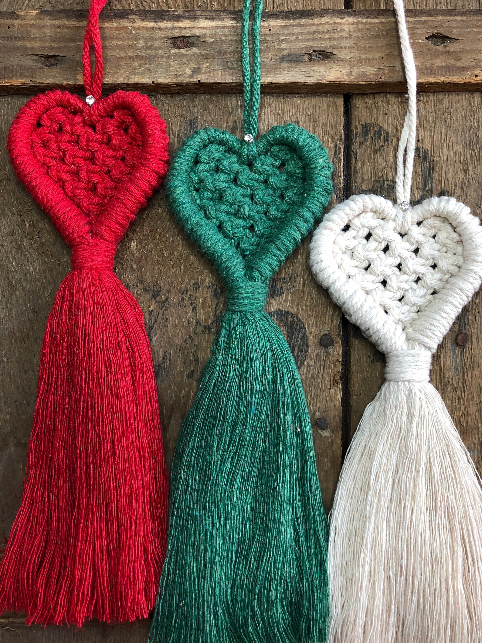 Macrame hanging heart macrame heart decoration boho rustic Etsy