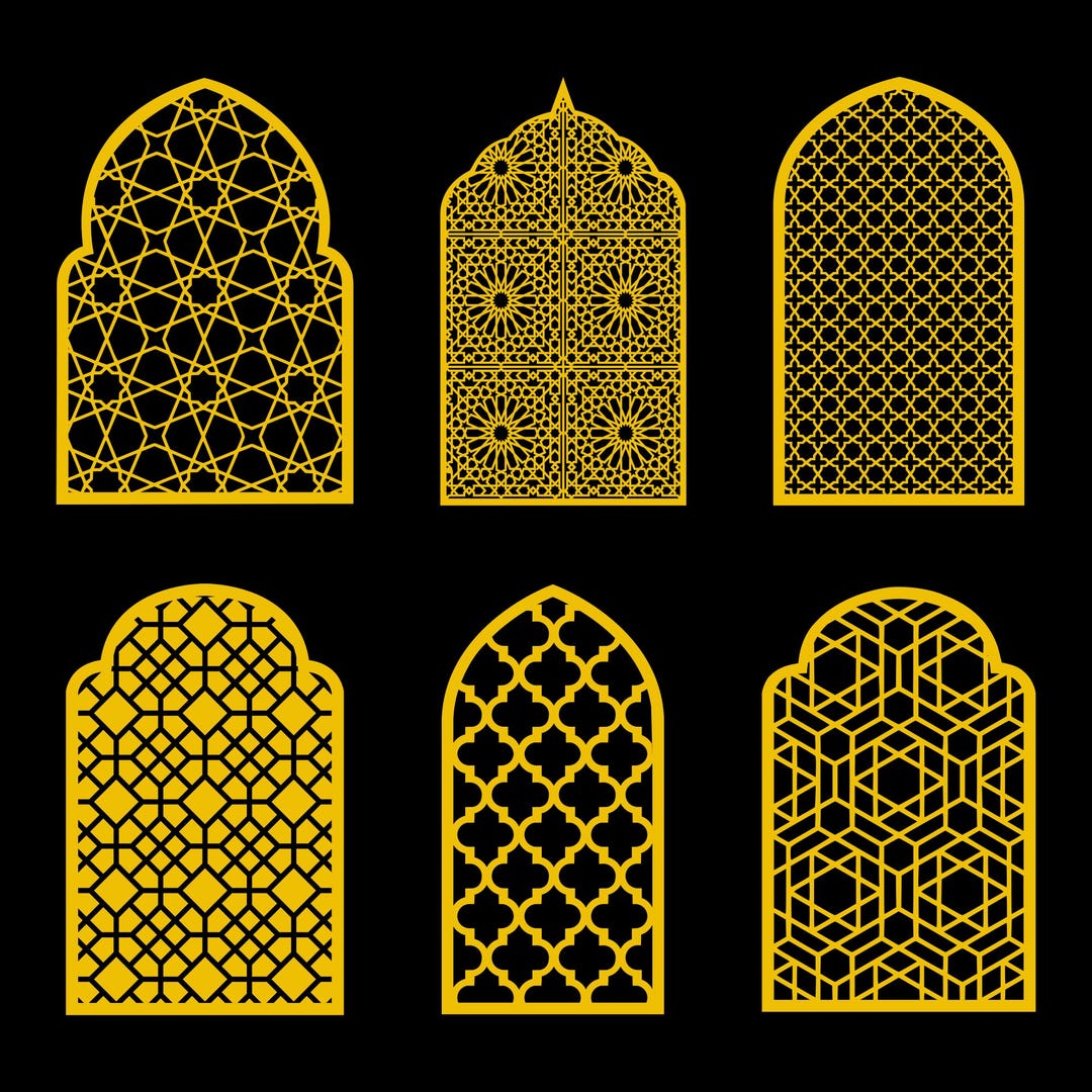 Arabic / Islamic Window Panels 1 - 6 SVG Designs - Etsy UK