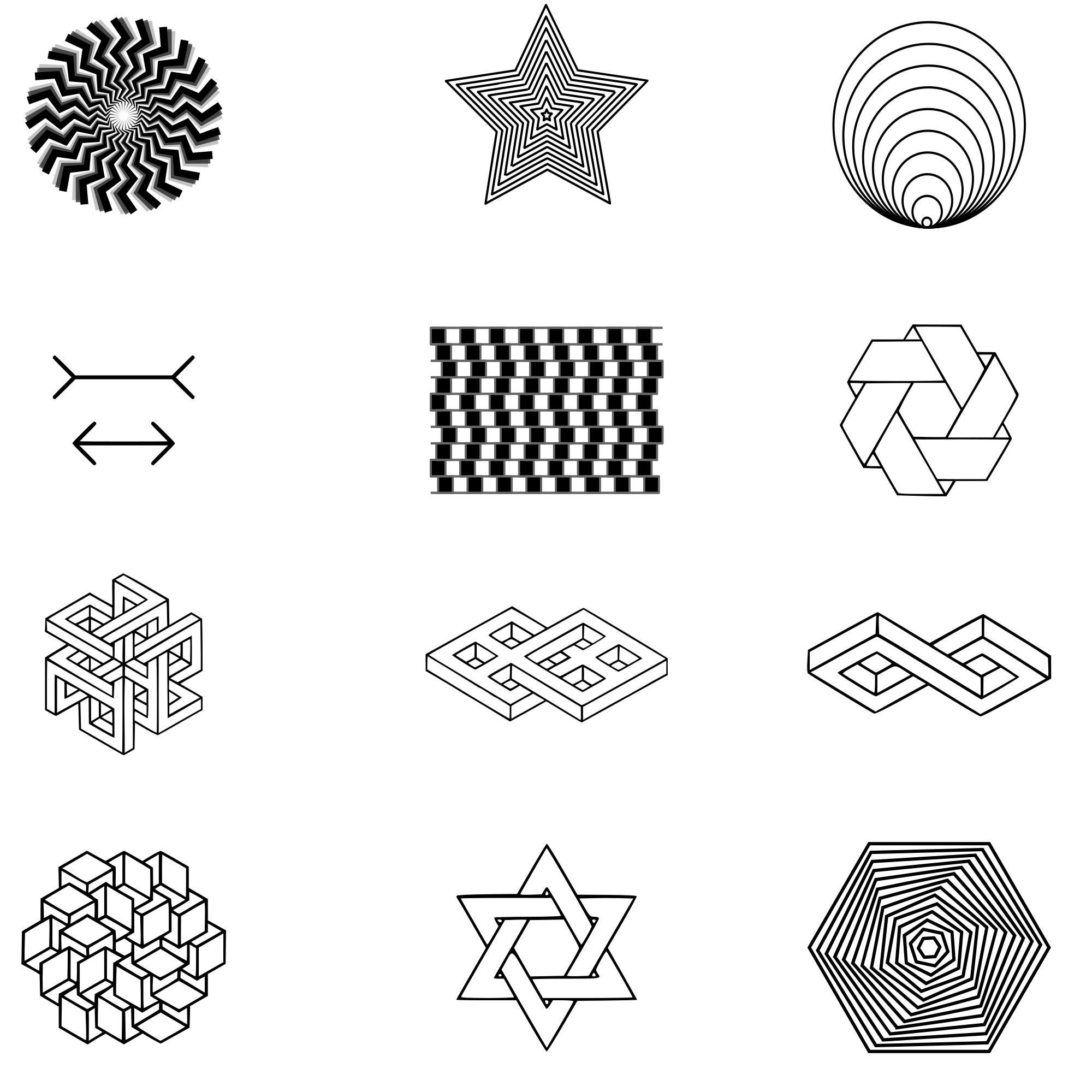 Optical Illusions 3 - 16 SVG Designs - Etsy