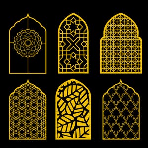 Arabisch / Islamische Fensterpaneele 2 - 6 SVG-Designs