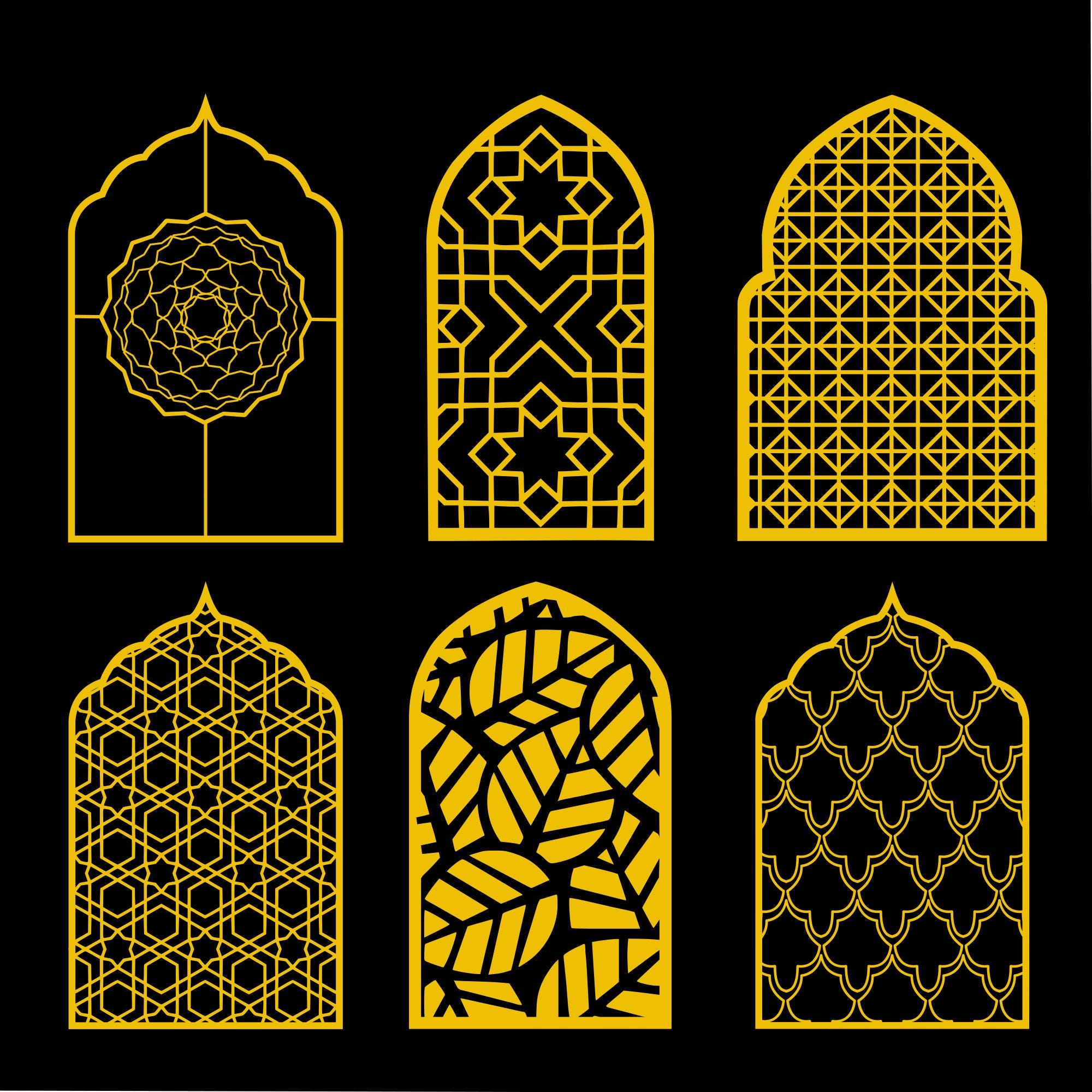 Arabic / Islamic Window Panels 2 - 6 SVG Designs - Etsy