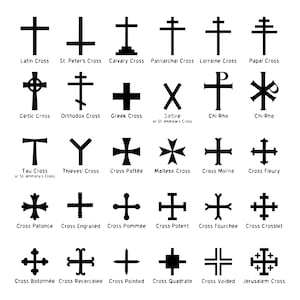 Różne krzyże - 30 rzymskich, chrześcijańskich, celtyckich, pogańskich, heraldycznych i religijnych wzorów SVG