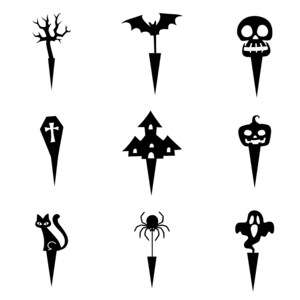 9 Individual Halloween cake topper SVG designs for use with laser cutter / Cricut / etc