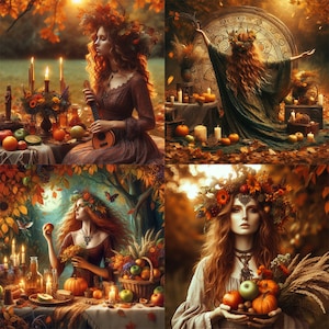 Mabon Goddess of the Autumn Equinox - 4 printable images