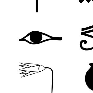 Egyptian Hieroglyphics Symbol Set 2 - 12 Separated SVG Designs ...