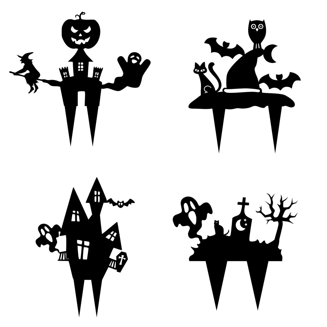 4 Halloween Cake Topper SVG Designs for Use With Laser Cutter Etsy